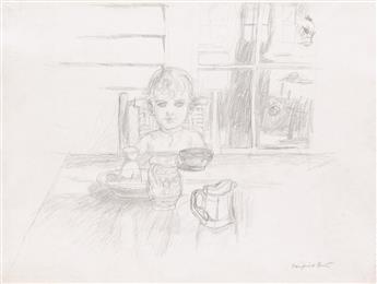 FAIRFIELD PORTER Two drawings of children.